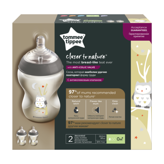 Set shisheve Tommee Tippee 2x 260ml 0m+