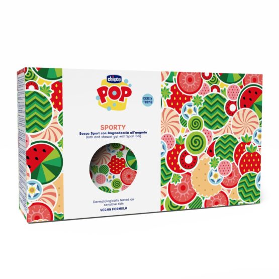 CHICCO POP Xhel për Banje dhe Dush me Qese Sportive, Shalqi me Flluska 300ml
